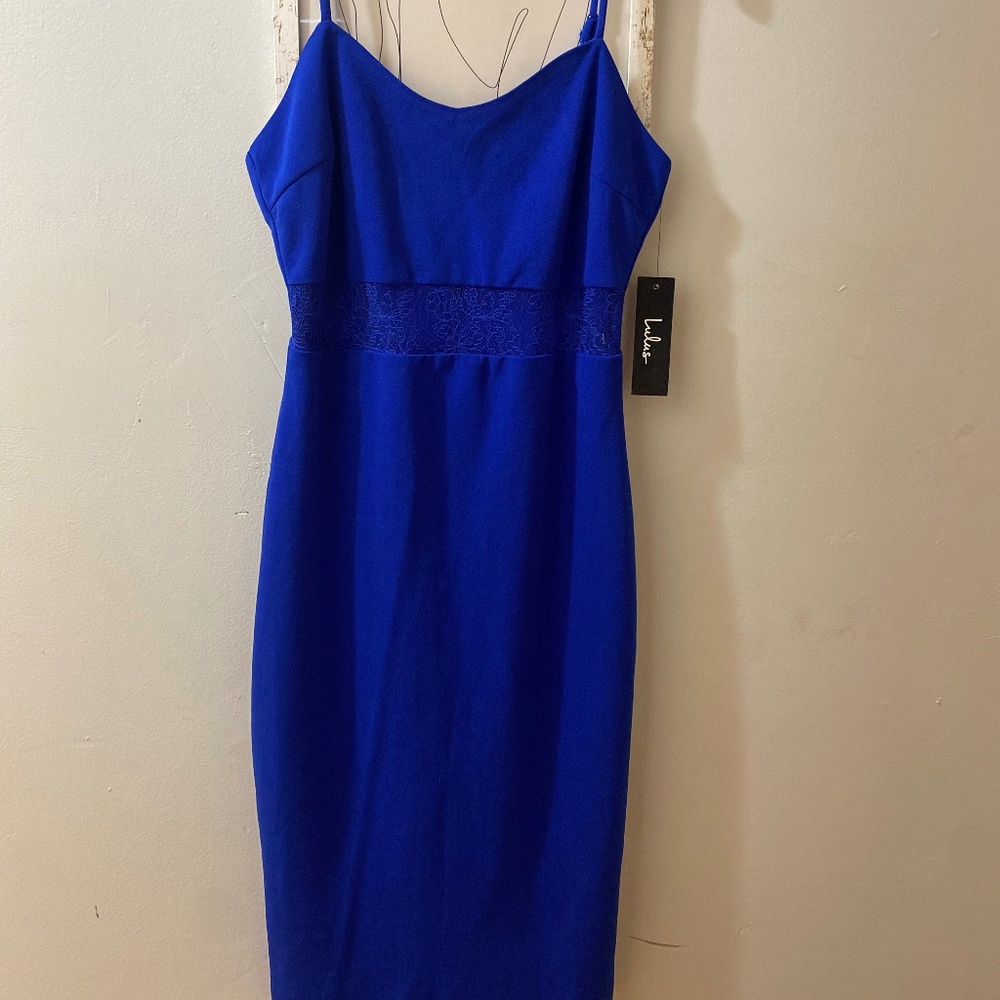 Royal blue midi dress